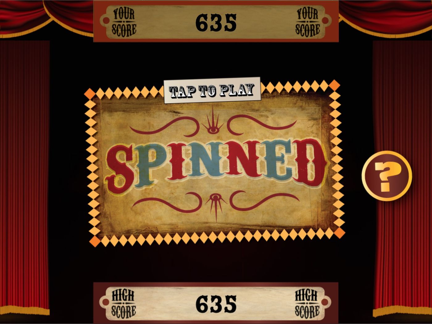 Spinned title screen on iPad
